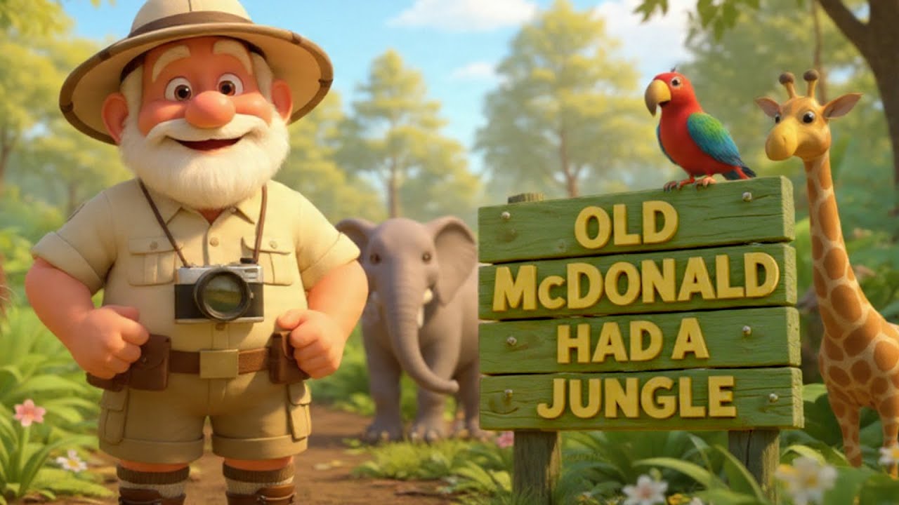 Old MacDonald Had a Jungle 🌴🐘 | Fun Jungle Nursery Rhyme for Kids | Toon Tinkle Tunes