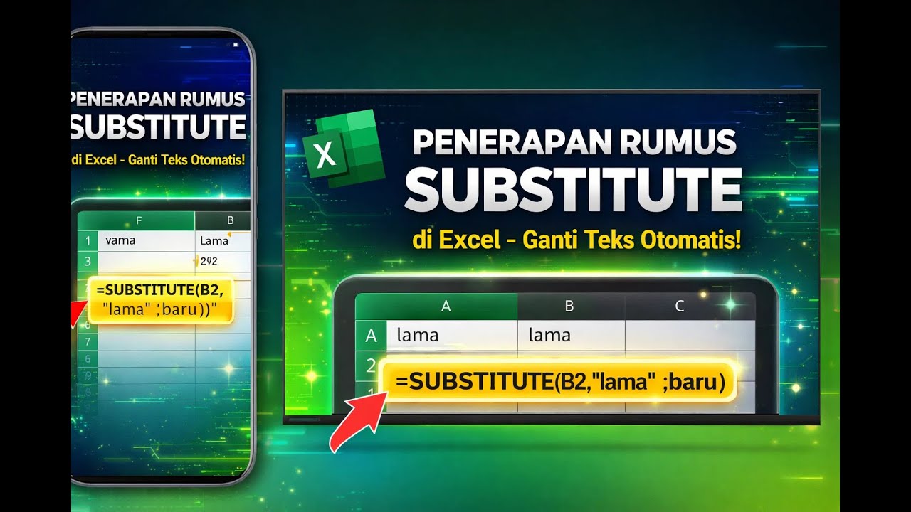 Penerapan Rumus Substitute di Excel