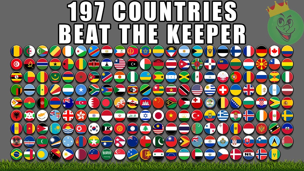 197 Countries Beat The Keeper Elimination Marble Race / Marble Race King