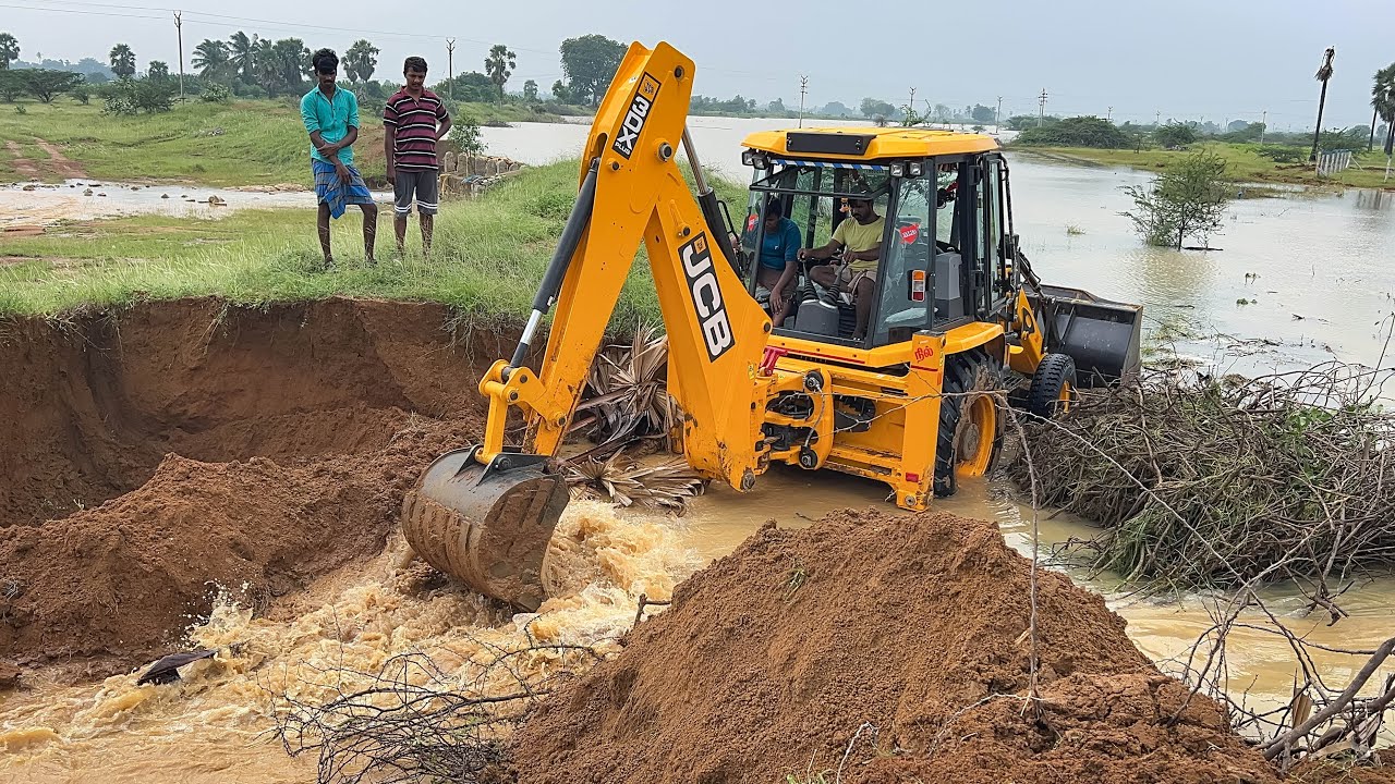 JCB 3DX Plus Going to Plug Broken Village Pond | Jcb video