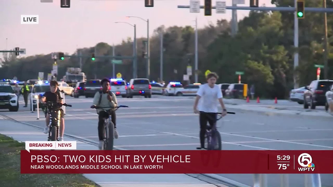 2 kids hit by possible semi near Woodlands Middle School in Palm Beach County