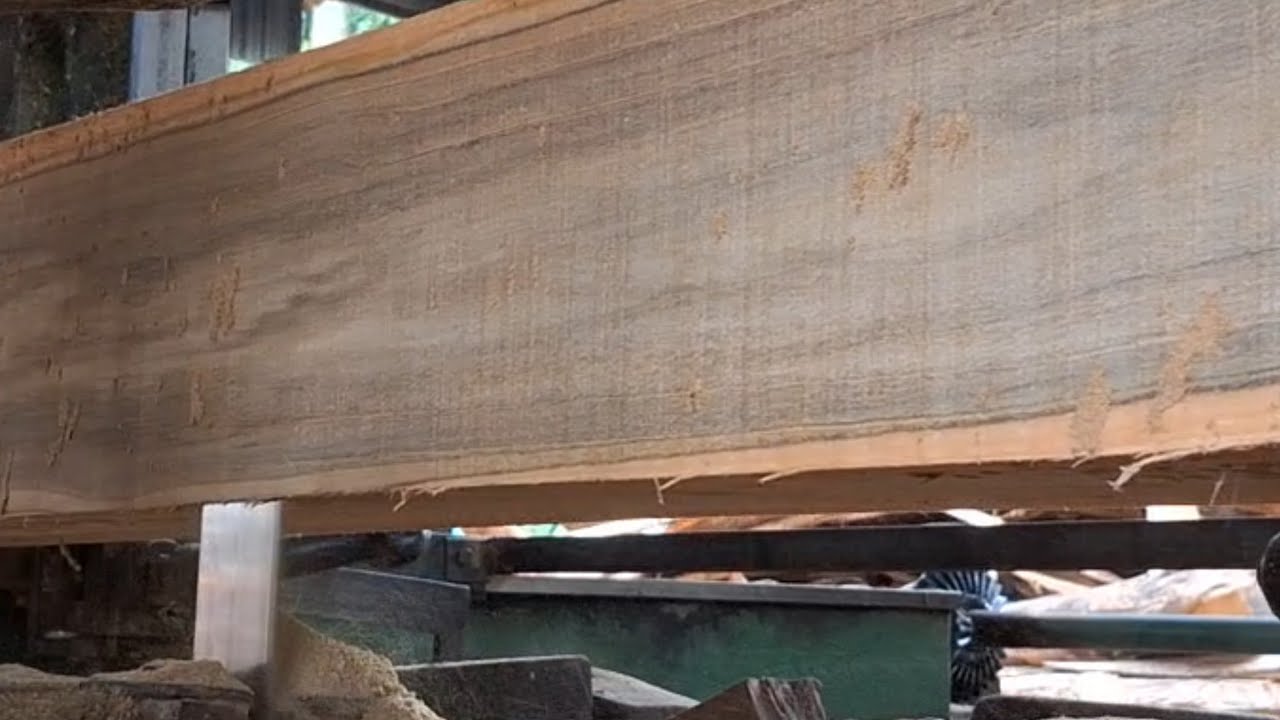 The processs of making long large blocks in a sawmill 