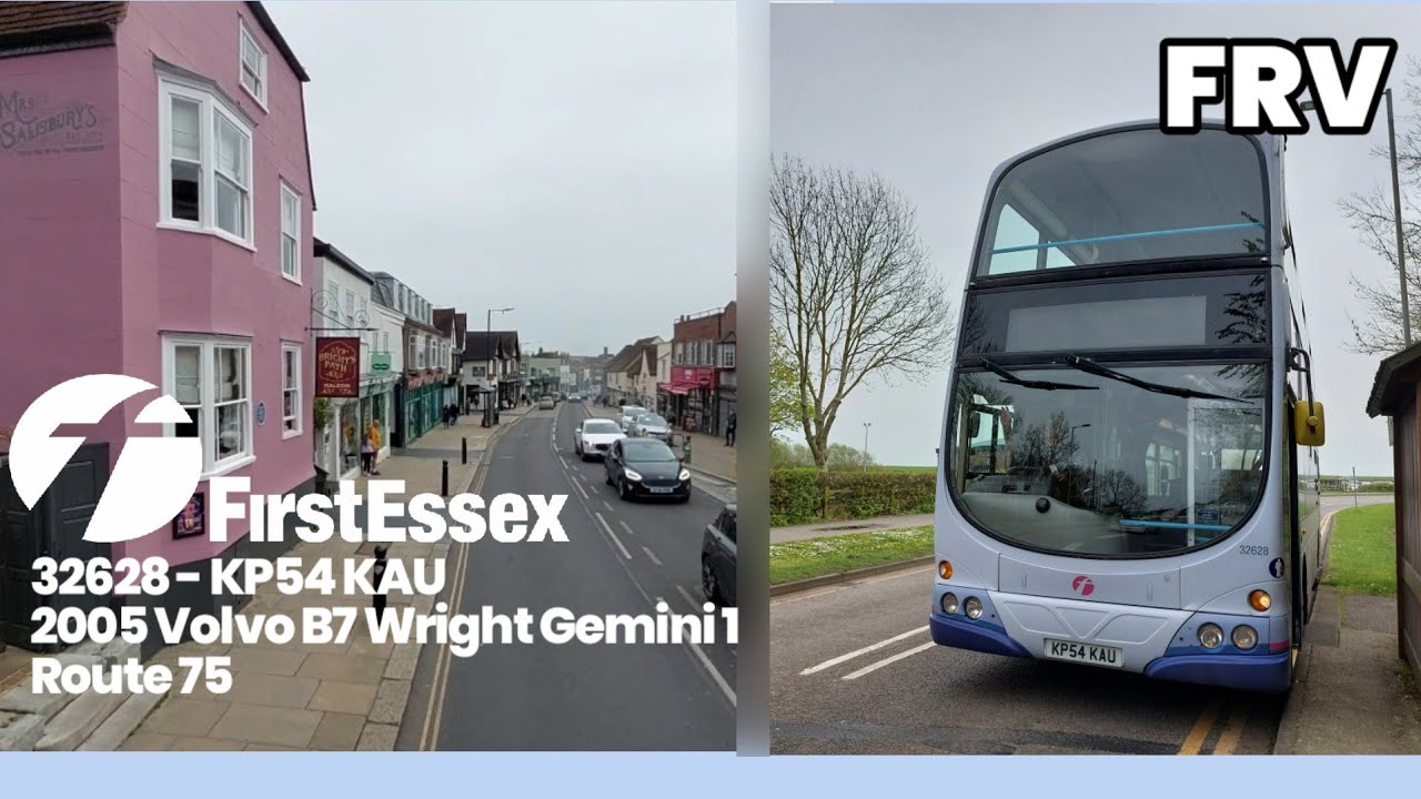 Full Route Visual - First Essex Route 75 from Colchester Bus Station to Maldon | 32628, KP54 KAU