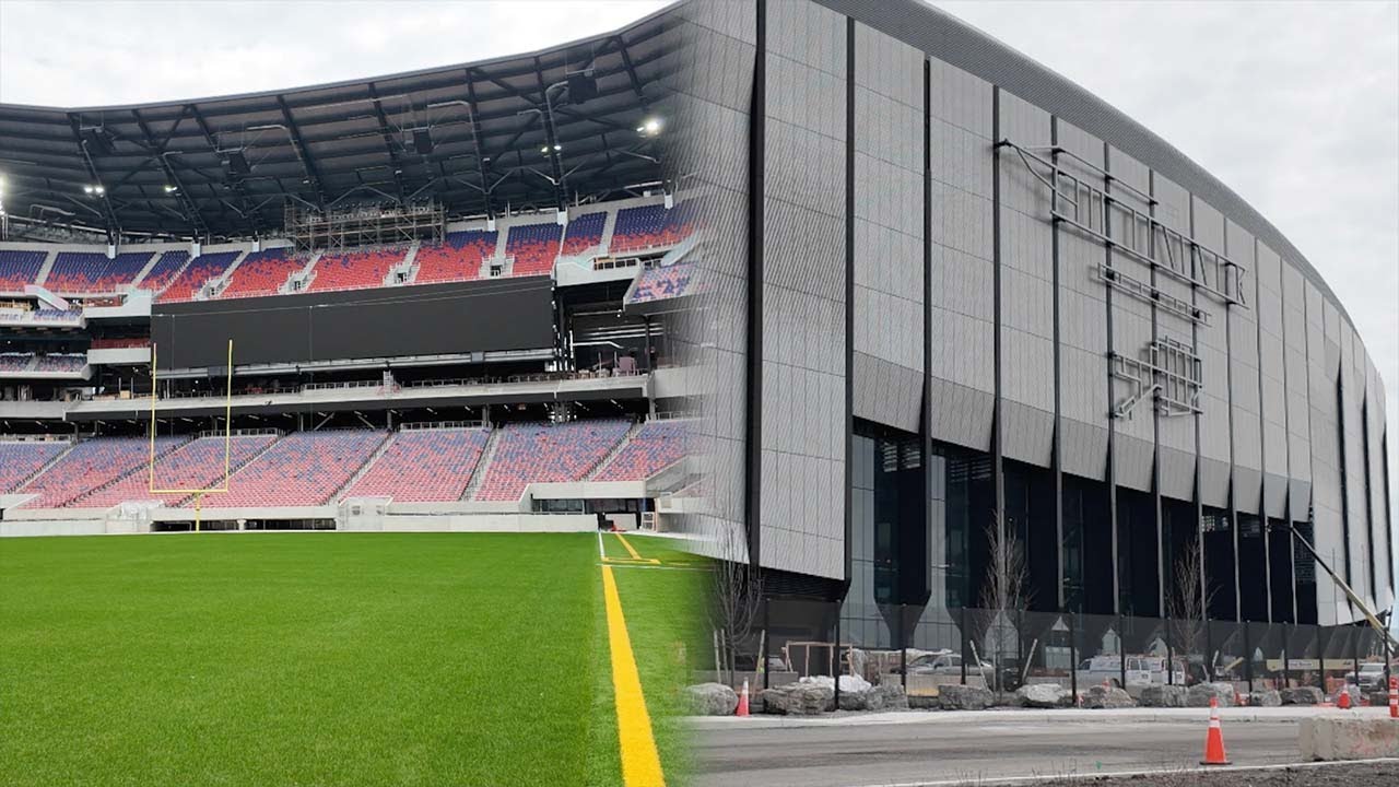 Более детальный взгляд на новый стадион Хаймарк, будущую домашнюю арену команды &laquo;Баффало Биллс&raquo;.