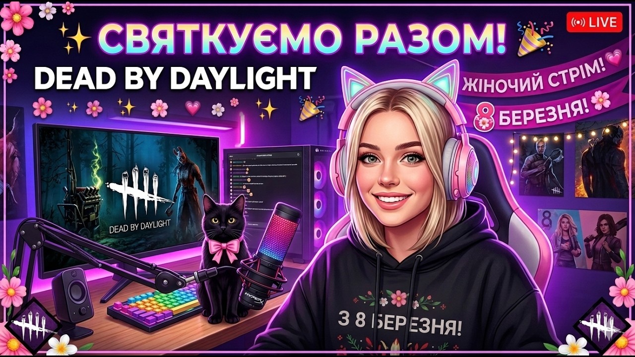 🔴 DEAD BY DAYLIGHT ➤ С 8 МАРТА ДЕВОЧКИ!🌹 ПОМАНЬЯЧИМ?! 🔪😈