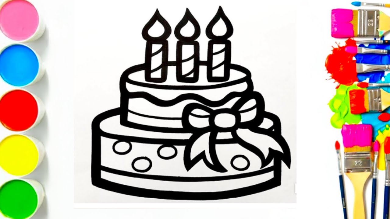 How to Draw a Cute Birthday Cake | Easy Step by Step Drawing for Beginners