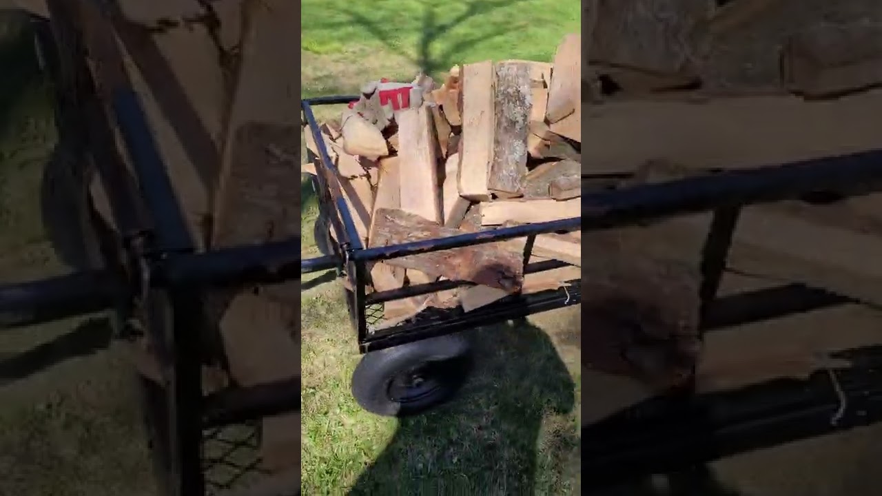 She's getting it done. #shorts #firewood #stackingwood #lawncare #mower