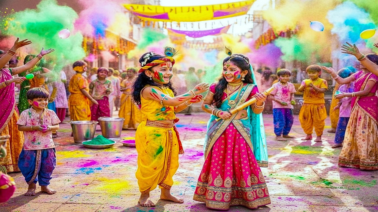 बरसाने में कान्हा-राधा की रंगों वाली लीला | यशोमती मईया के नंदलाला | Shree Krishna Leela