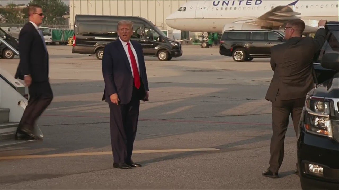 Donald Trump lands in Georgia to turn himself in at Fulton County Jail