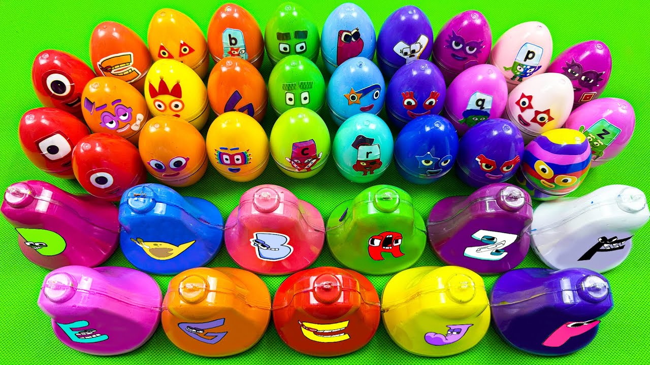 Numberblocks & Alphablocks 🏳️‍🌈 Find Mini Eggs, Christmas Bells Slime Coloring! Satisfying Slime