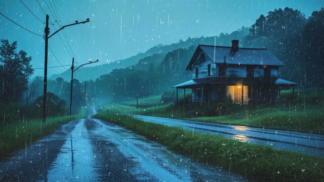 Heavy Rain at Midnight – 12h Cabin Ambience for Rest