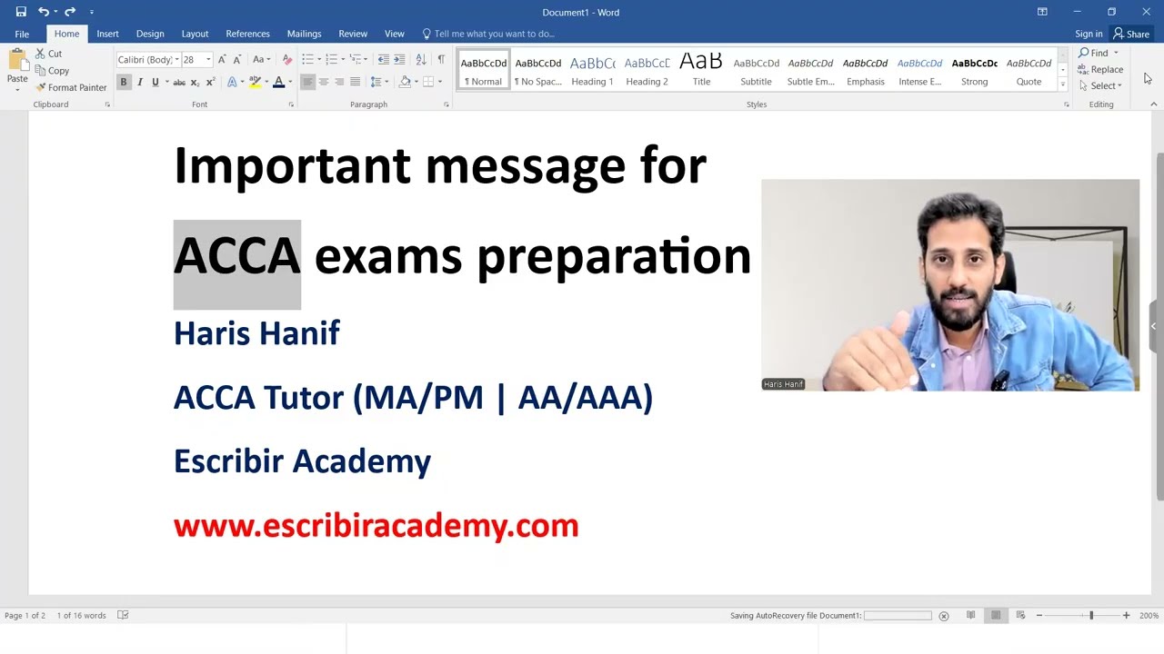 ACCA Exams Preparation Guide | Haris Hanif Official
