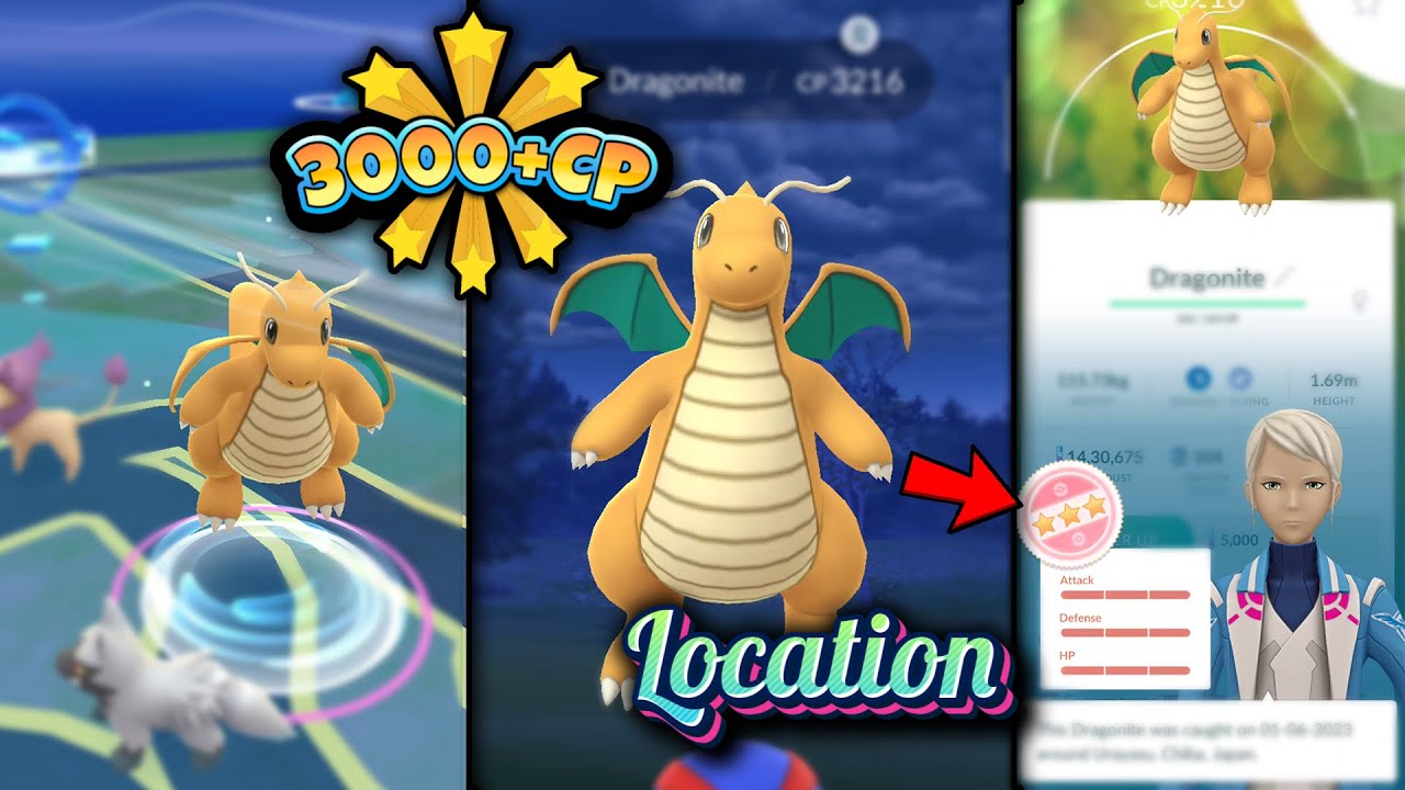 How to Catch 3000+CP Dragonite Location in Pok&eacute;mon Go | Pokemon Go High CP Pok&eacute;mon Coordinates