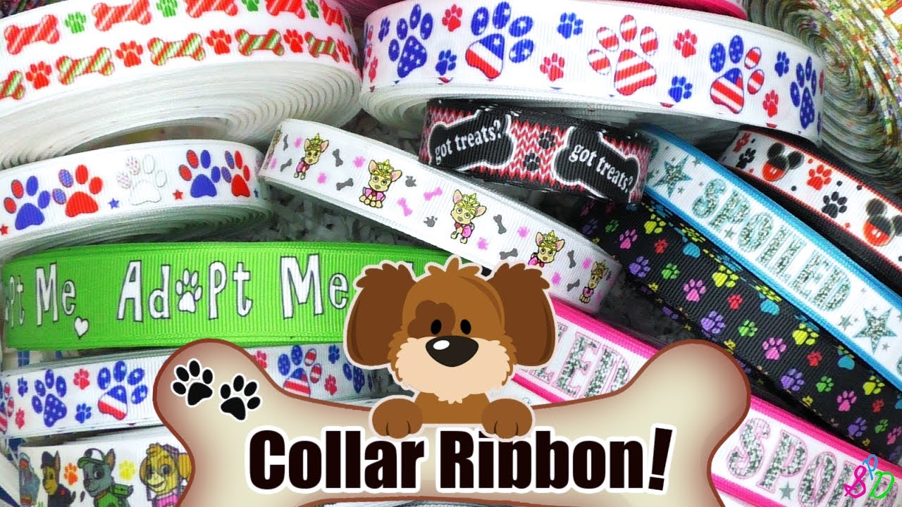 Dog Collar Ribbon / Dog Collars / Grosgrain Ribbon