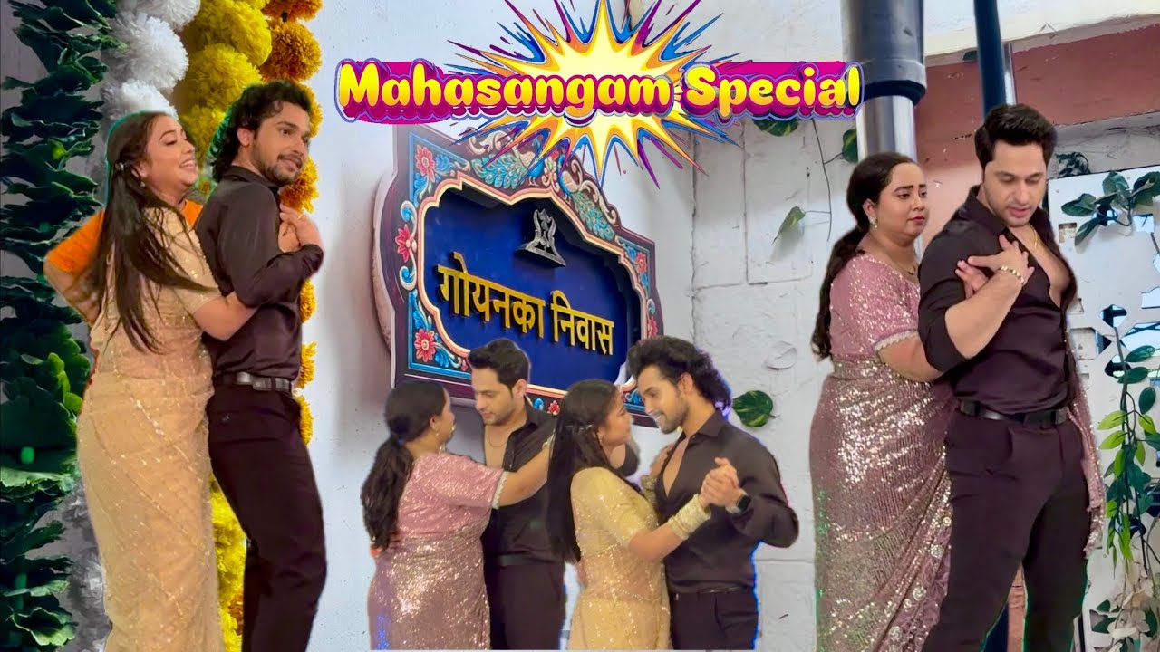 Mittal family chali Goenka Family se milne MAN SUNDAR ke set par ! #mahasangam #mannsundar #btsvideo