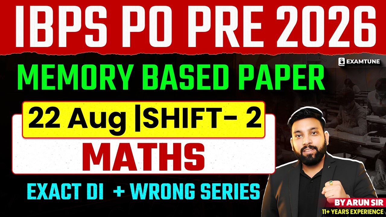 IBPS PO Pre 2026 Quant Memory Based Paper & Good Attempts | SHIFT - 2 | Arun Sir