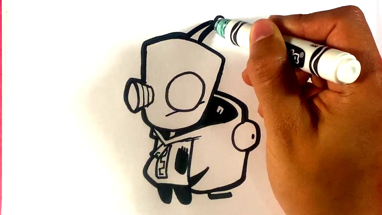 How to Draw Gir from Invader Zim - Outfit Change - Easy Drawings