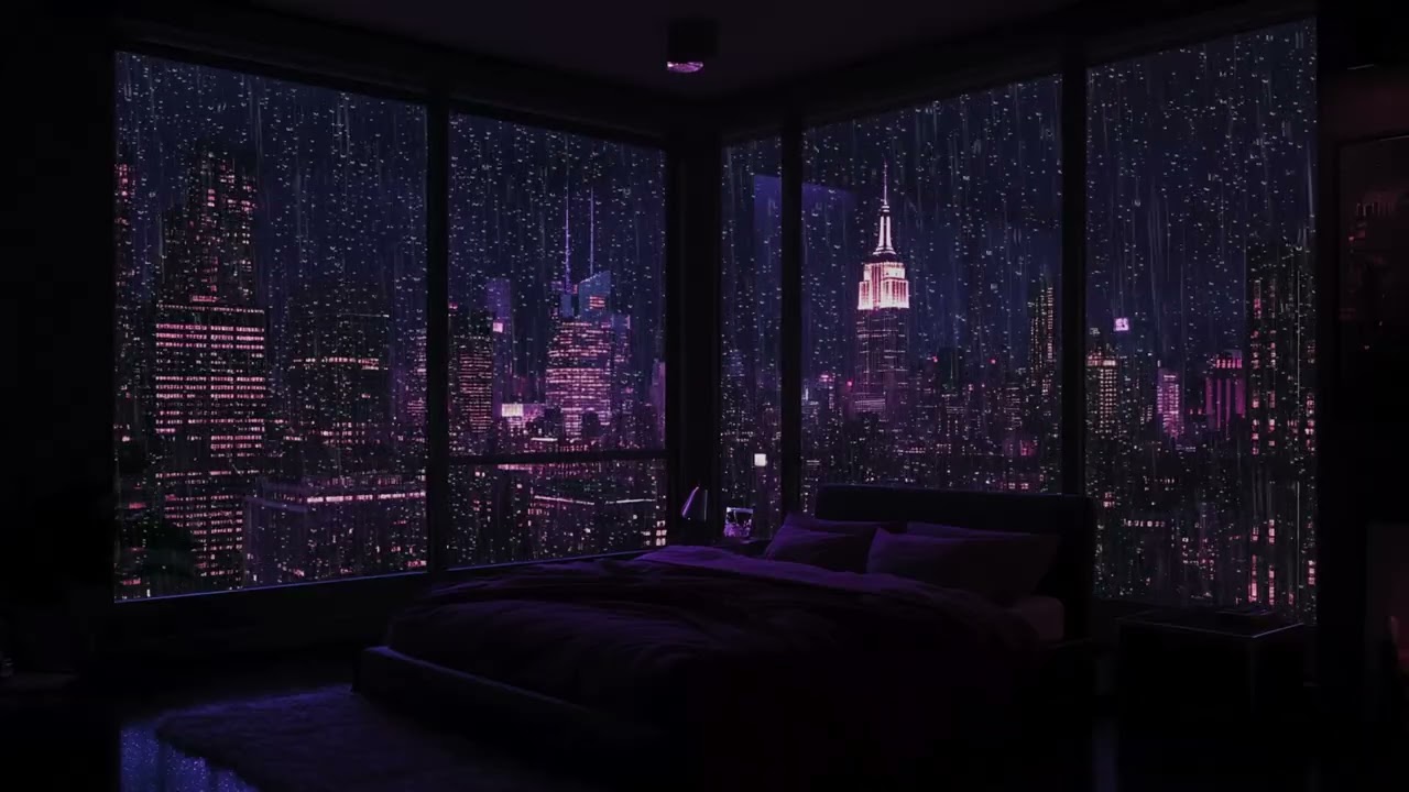City Rain at Night 🌙 Gentle Rain Sounds for Deep Sleep, Stress Relief & Calm Mind