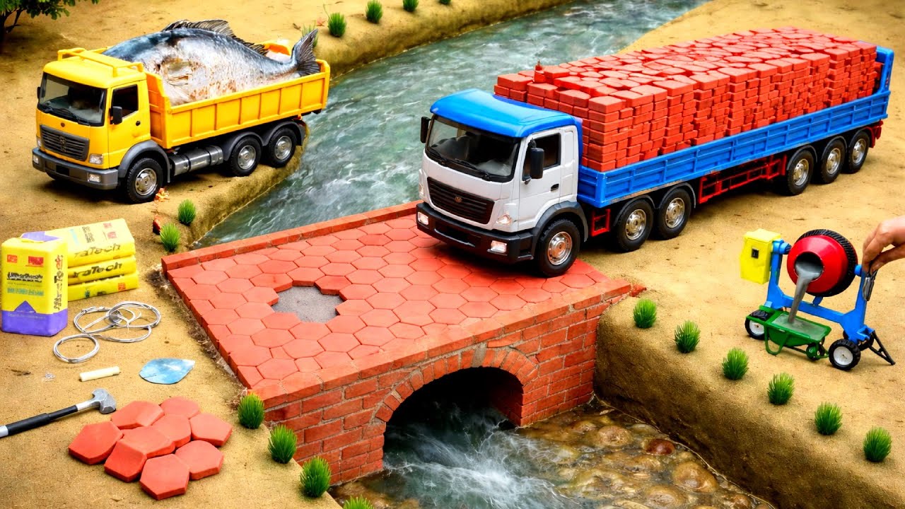 DIY Mini Tractor Bridge Construction & Collapse | Underground Water Storage Project | @TopMiniGear
