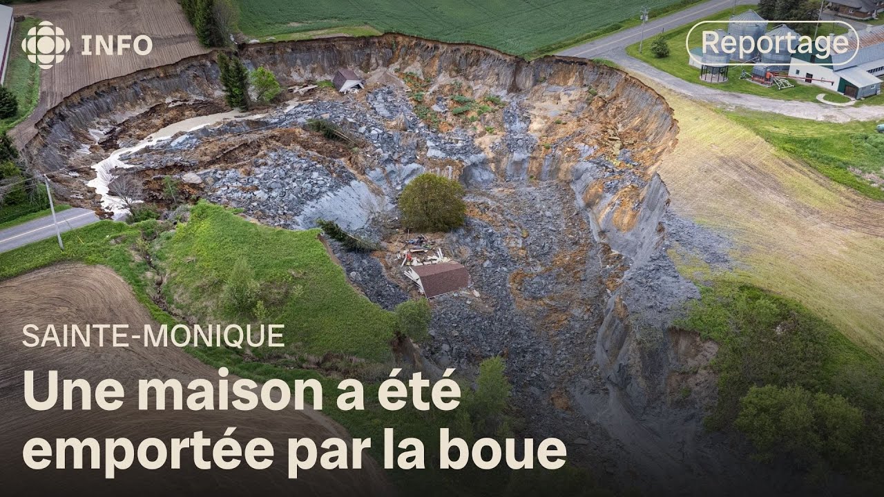 Glissement de terrain spectaculaire dans le Centre-du-Québec