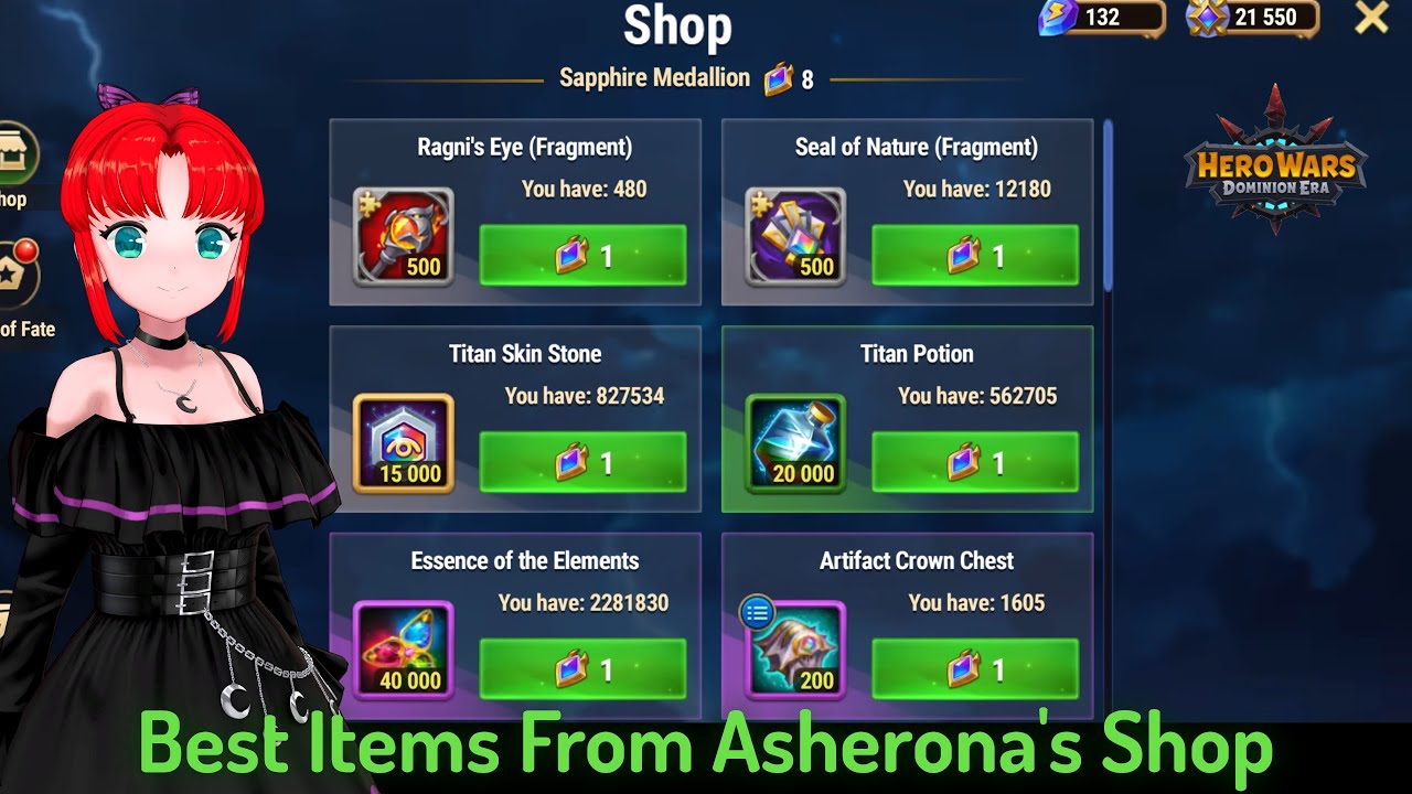 Asherona and Pyro's Shop and the Best Items to Buy &mdash; Hero Wars: Dominion Era