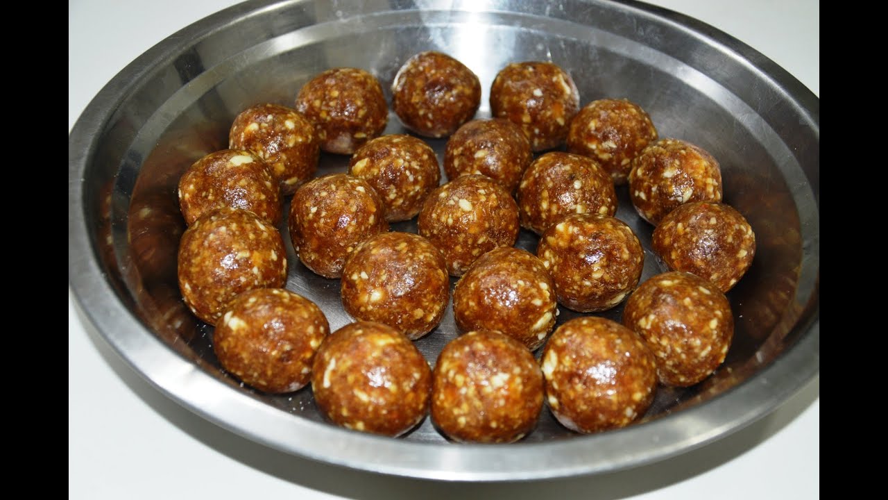 ખજૂર ડ્રાયફ્રુટ લાડું - khajur dryfruit ladu - recipes in gujarati - kitchcook