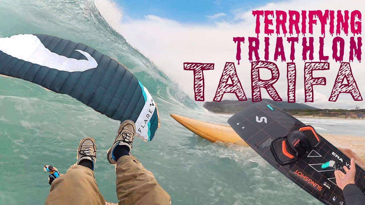 TERRIFYING Triathlon Tarifa | Parakite Surfing Kitesurf