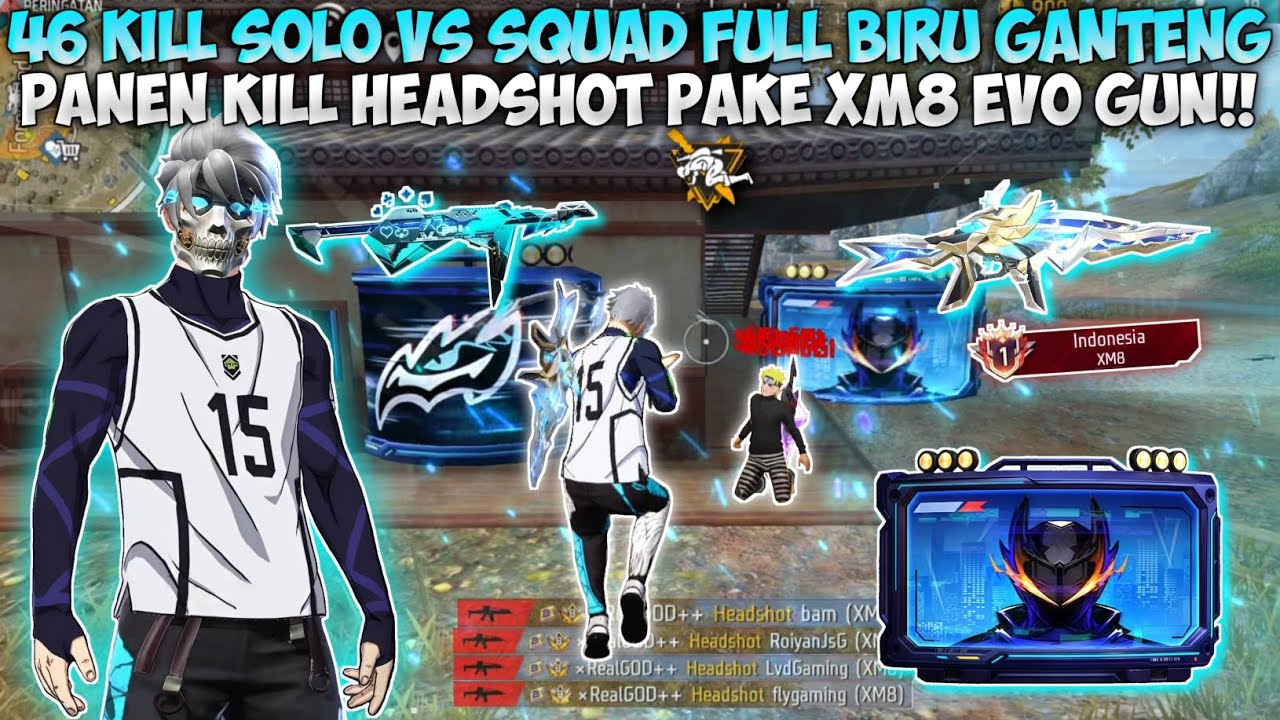 46 KILL SOLO VS SQUAD FULL BIRU GANTENG!! BAR-BAR PAKAI XM8 EVO+MP40 RATAIN 7 SQUAD DI SOLARA🔥
