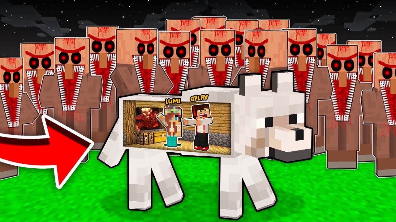 APOKALIPSA STRASZNYCH OSADNIKÓW VS SEKRETNA BAZA W PSIE W MINECRAFT?! GPLAY & LUMI