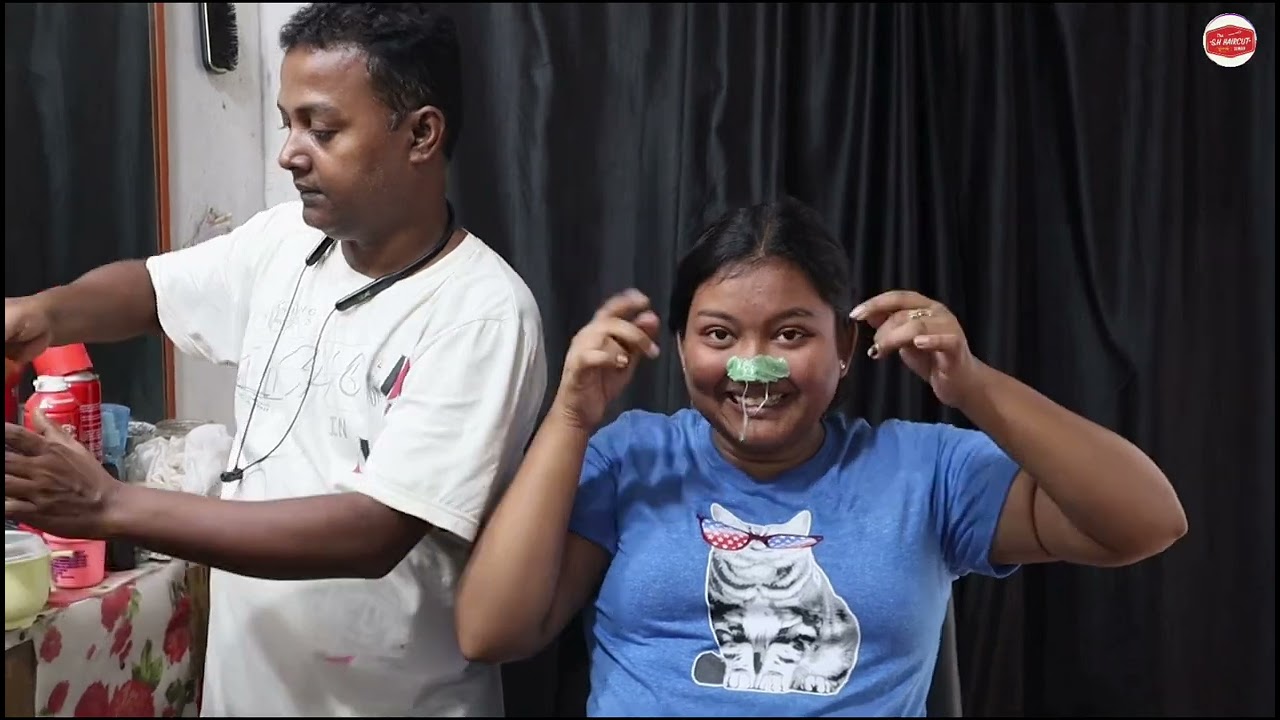নাক হেয়ার রিমুভাল গার্ল  nose hair removal girl nose waxing