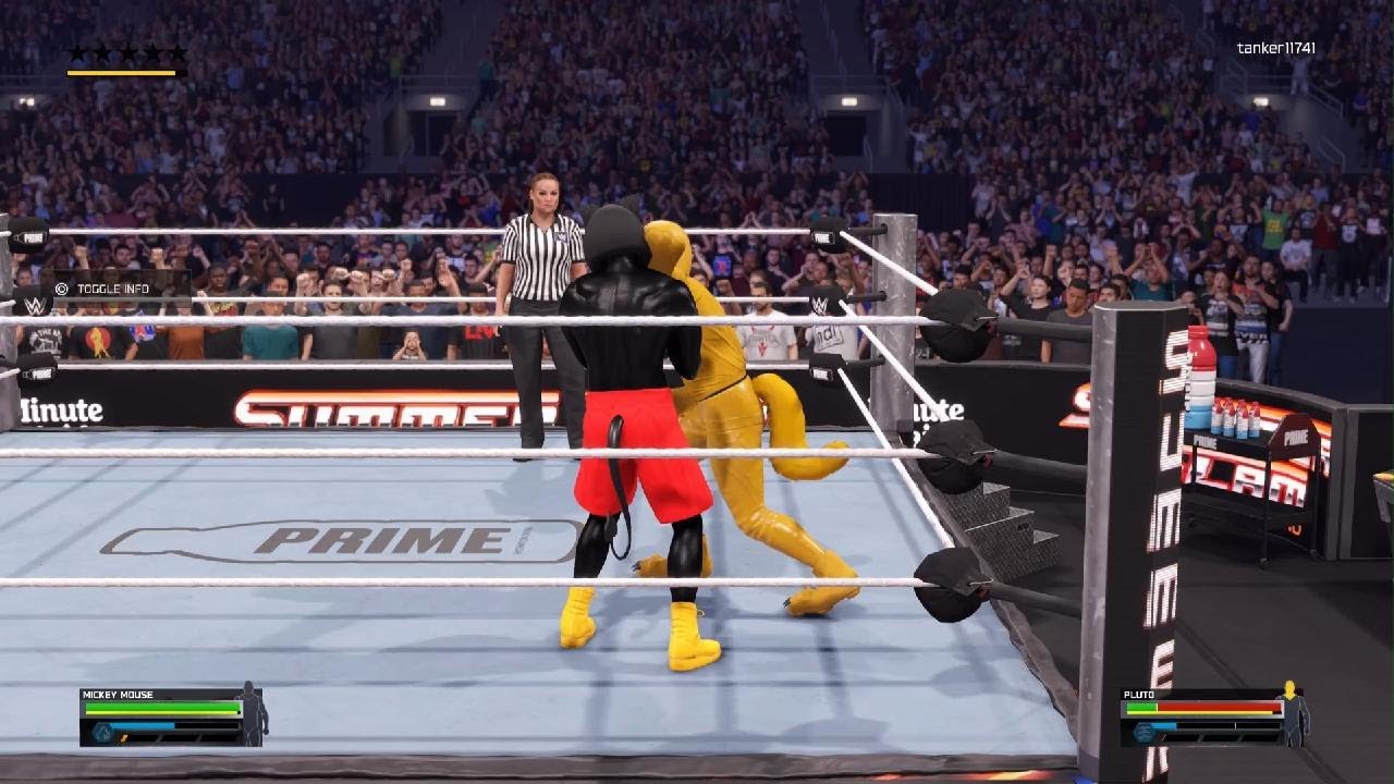 WWE 2K25 Mickey Mouse vs Disney (Pluto)