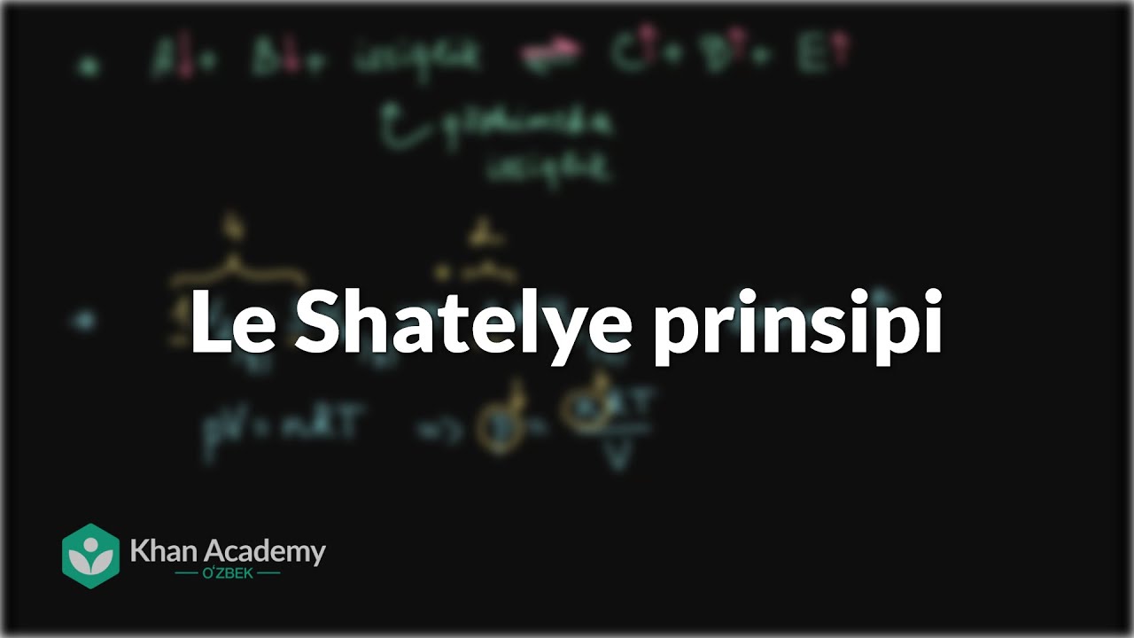 Le Shatelye prinsipi | Kimyoviy muvozanat | Kimyo