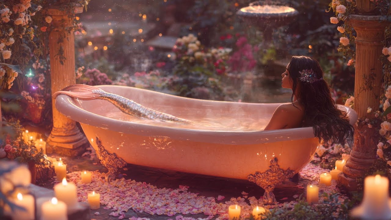 🧜🏼‍♀️🧚🏻‍♀️ Mermaid Enchanted Rose Garden | Fantasy Music & Fountain | Relax, Meditate, Dream | 6 Hrs