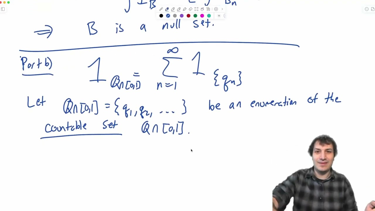 [Extra] Integral of indicator Q and Countable union of disjoint null sets is still a null set