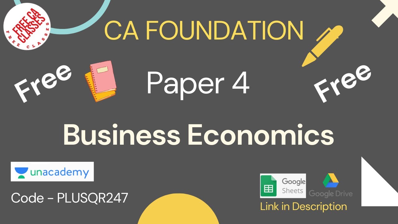 Free Classes CA Foundation Business Economics Paper 4 | CA Foundation Nov 2022 free classes