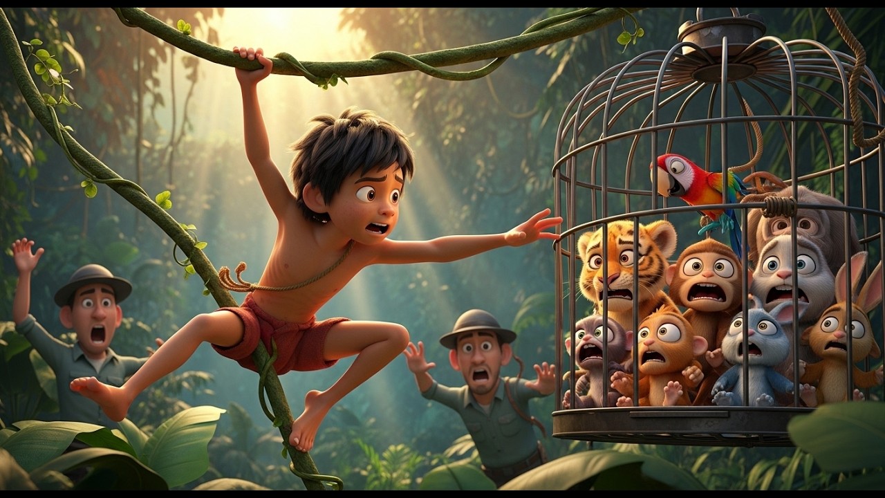 OH NO!  All Baby Animals Stolen in the Jungle! Mowgli to the Rescue!