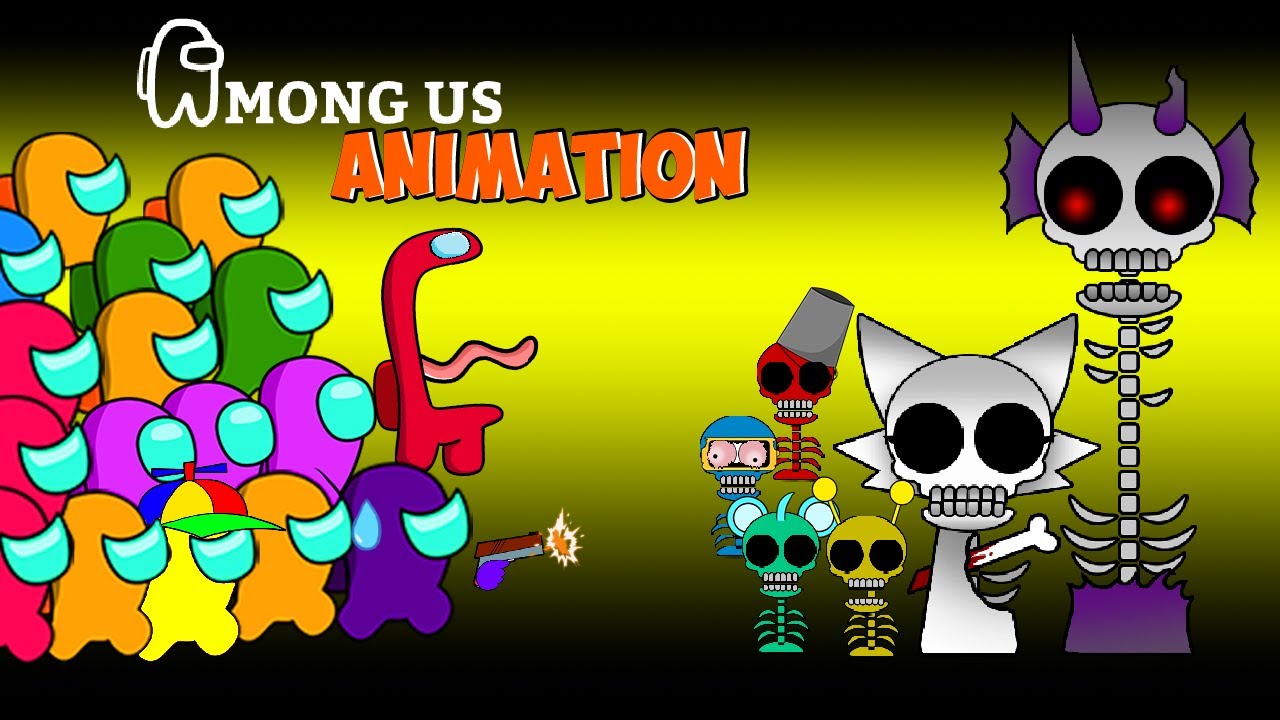 어몽어스 Among Us VS Incredibox Sprunki Skeleton Colorful | AMONG US FUNNY ANIMATION