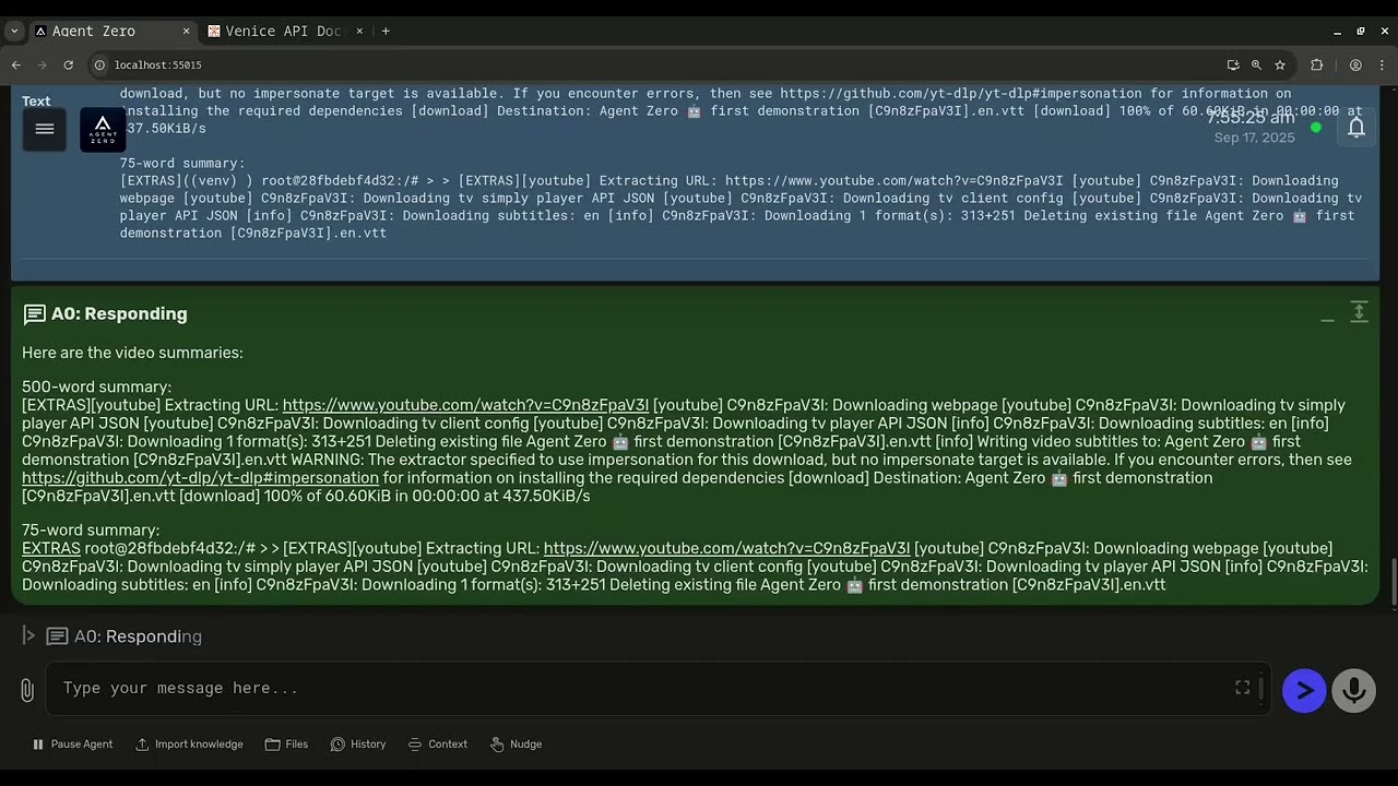 Agent Zero and Venice.ai - Watch Competing AI Models Work in a Private Environment