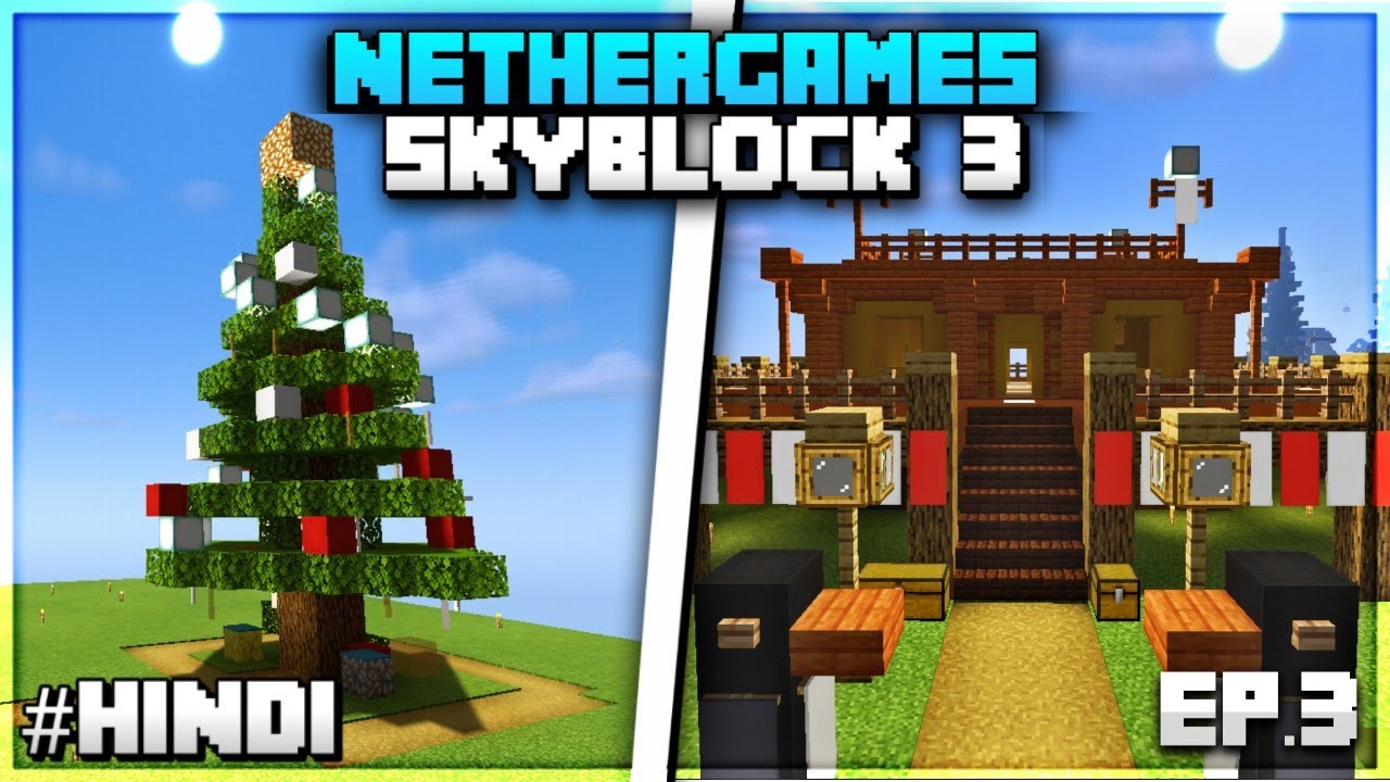 [Hindi] Nethergames Skyblock Season 3 || Episode 3 I got SUPRISE Gift 🎁 || MCPE INDIA #skyblock