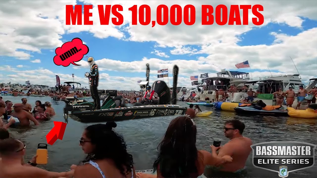 Catching Bass at a Yacht Party!!! 2025 Lake St. Clair Raft Off - Yokohama Bassmaster Elite Day 3