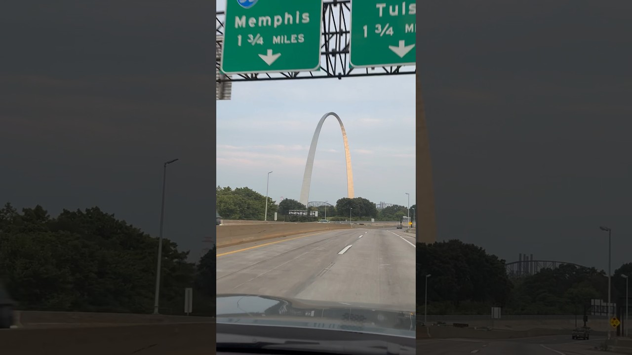 St. Louis Arch: A Captivating Windshield View! #shorts #roadtrip