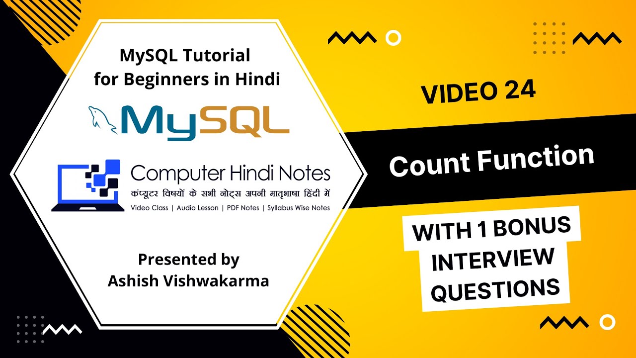How to Count Records in MySQL | MySQL count function (Video 24)