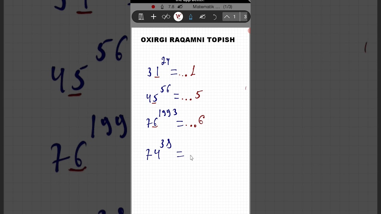Oxirgi raqam #music #mathhacks #shortvideo #youtubeshorts #matematika #mathematics