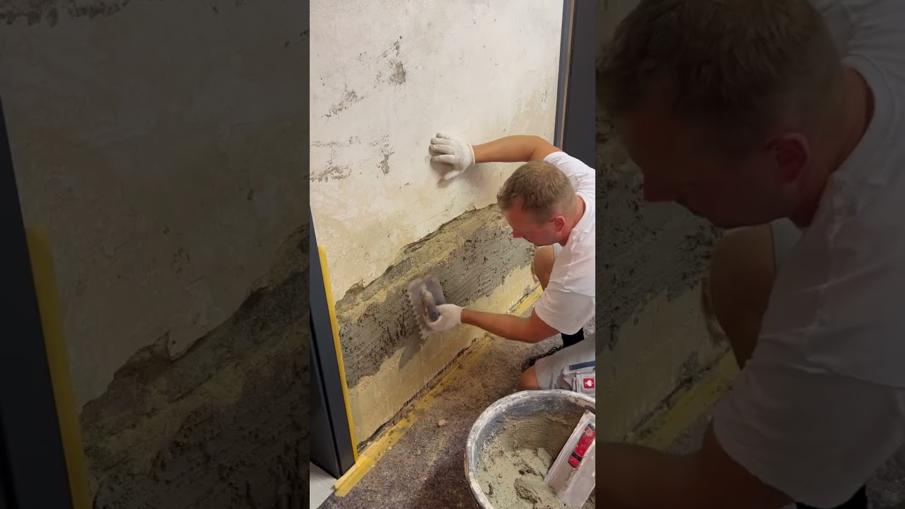Wand verputzen 🚧 #baustelle #diy #trockenbau #maler #handwerk #maurer