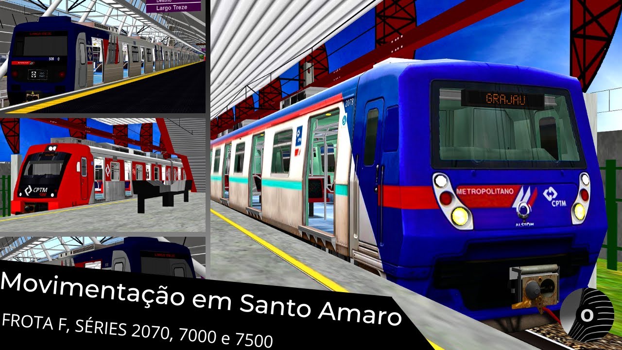 OpenBVE - MOVIMENTAÇÃO DE TRENS FROTA F, SÉRIES 2070, 7000 e 7500 em SANTO AMARO!