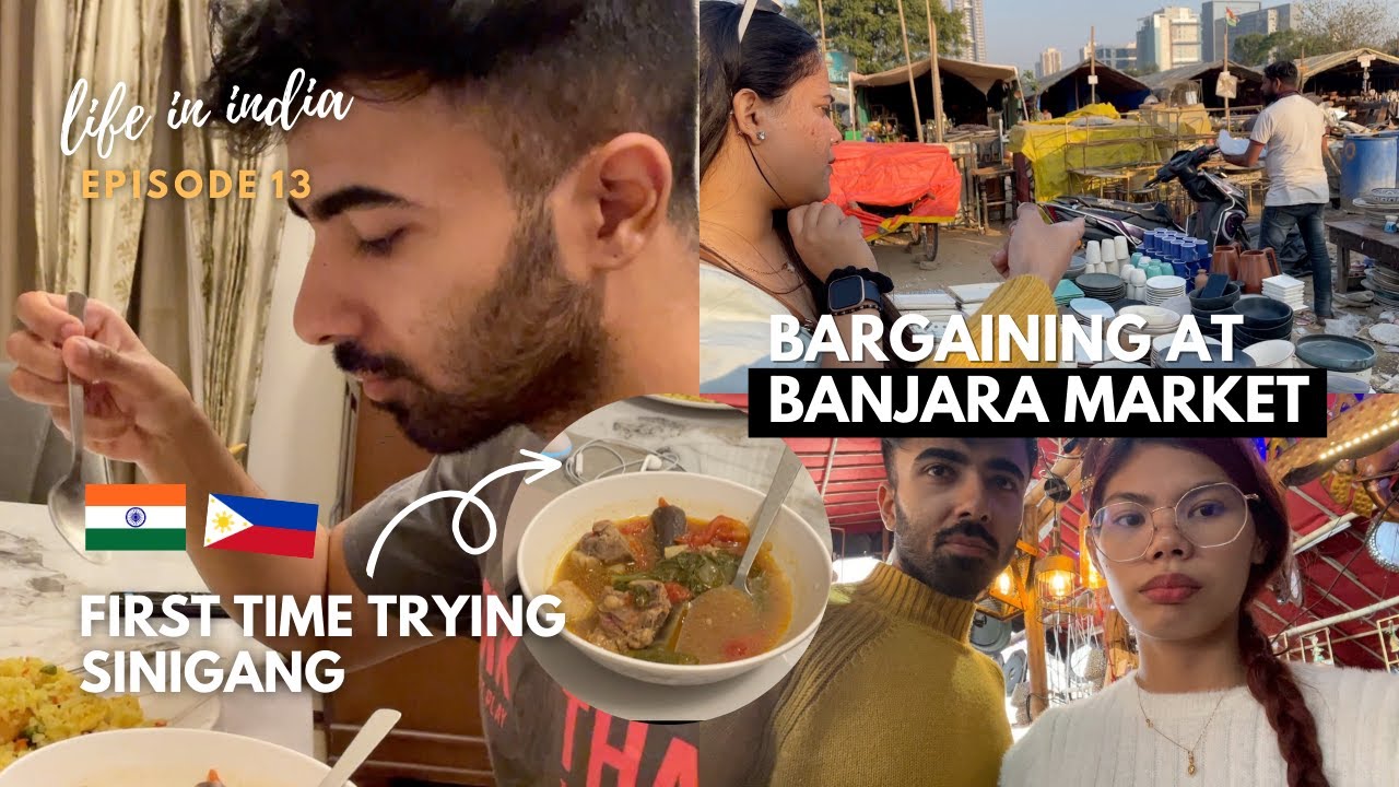 Cooking SINIGANG for my indian boyfriend, bargaining at Banjara market | Life in India 🇮🇳 EP. 13