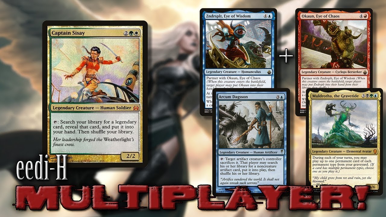 Captain Sisay vs Zndrsplt & Okaun Arcum Dagsson & Muldrotha Commander EDH gameplay eedi H tribalkai