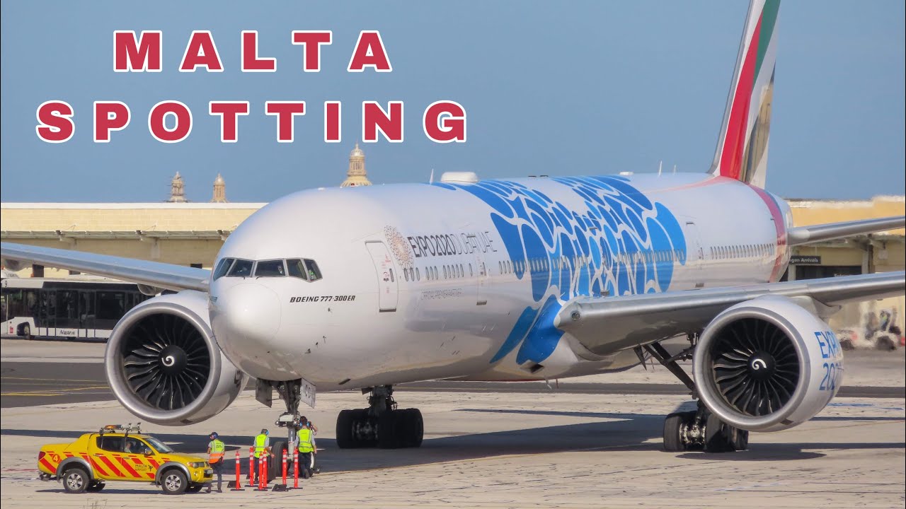 Malta International Airport | Plane Spotting | Various Airplanes Traffic