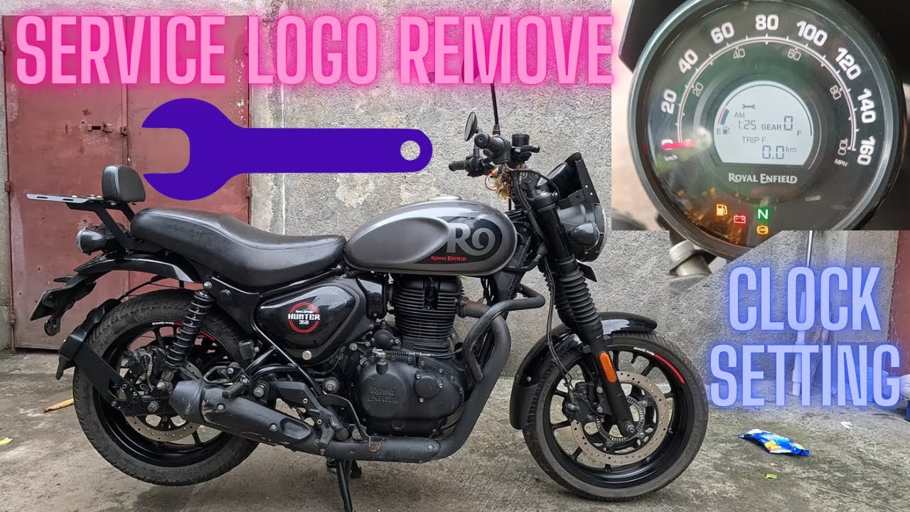 Royal Enfield Hunter ke Meter Me Service Logo Remove & Clock Setting || #service Reminder Remove