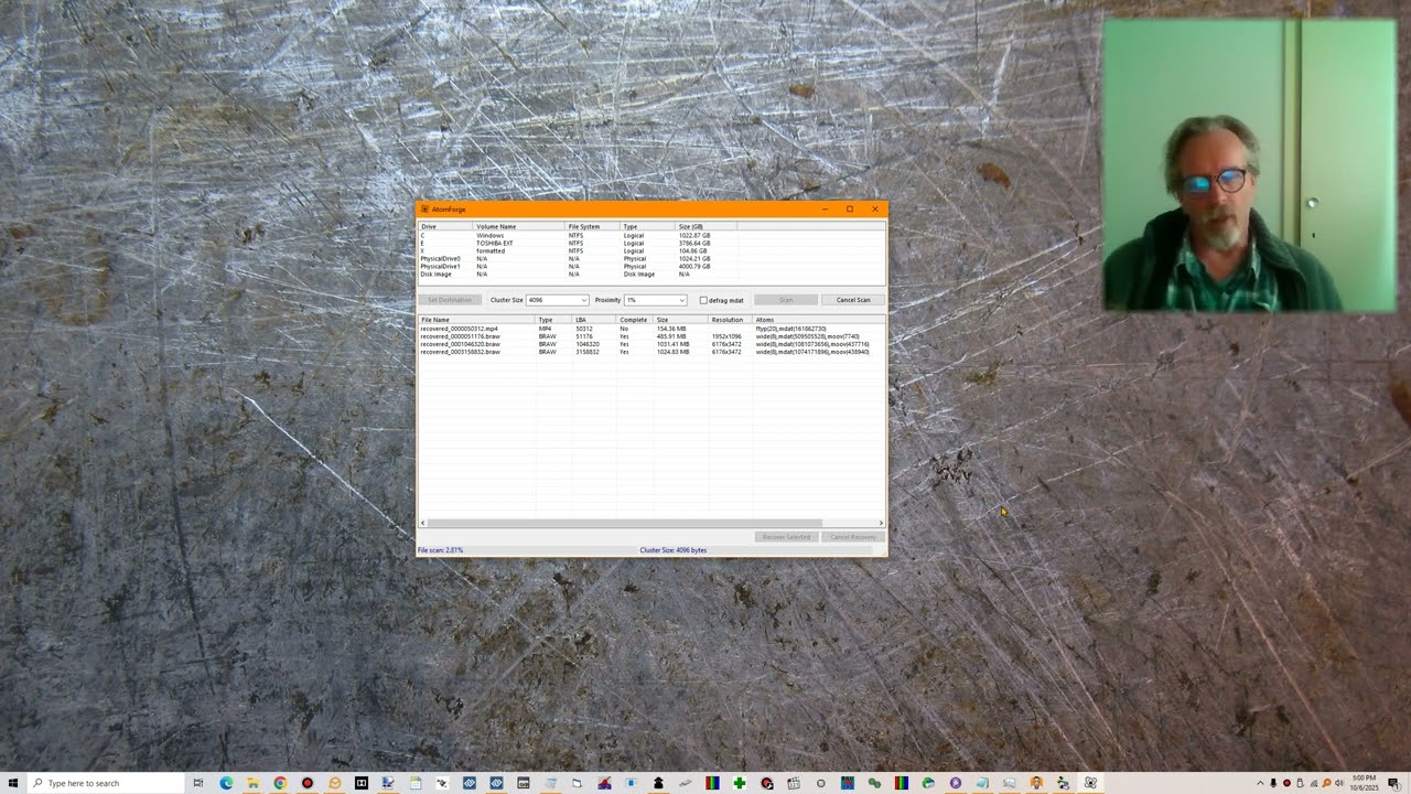 Восстановление видео BRAW с помощью AtomForge